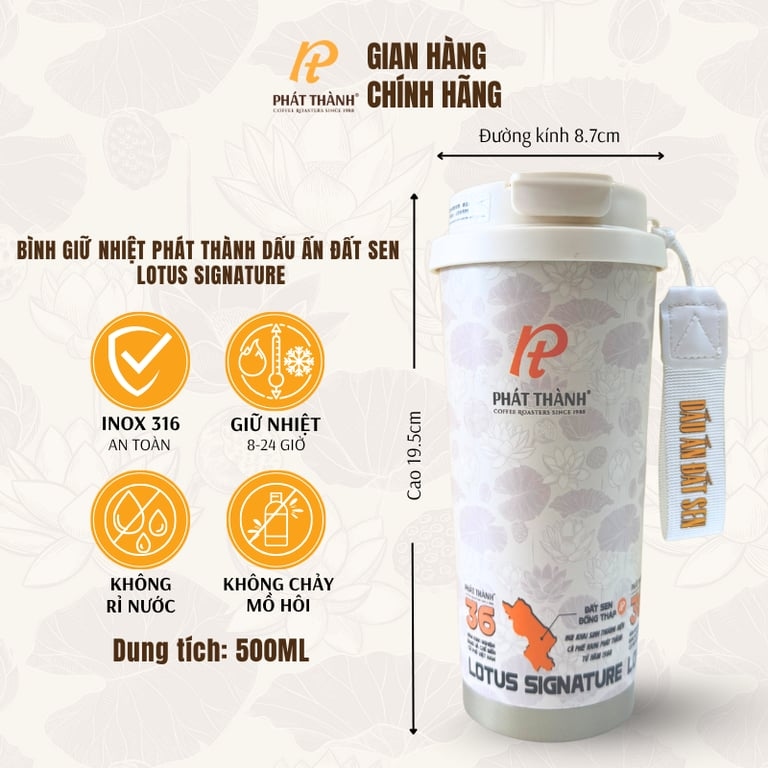 Bình giữ nhiệt Dấu Ấn Đất Sen