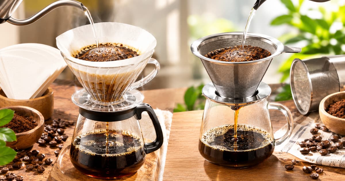 Giấy lọc và lưới kim loại khác nhau thế nào khi pha cà phê?
