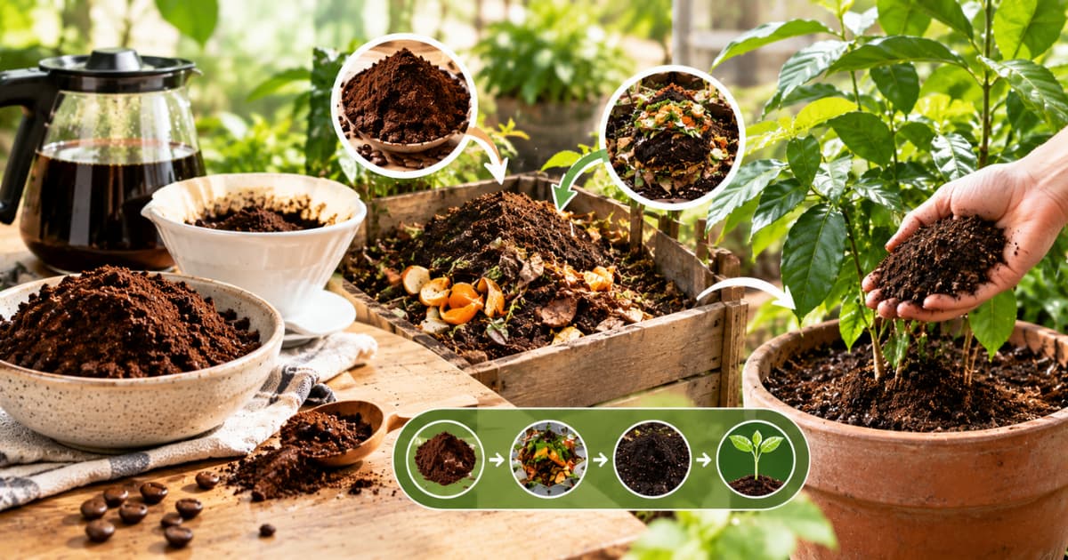 Bã cà phê sau pha có nên bón cây trực tiếp? Cách compost đúng